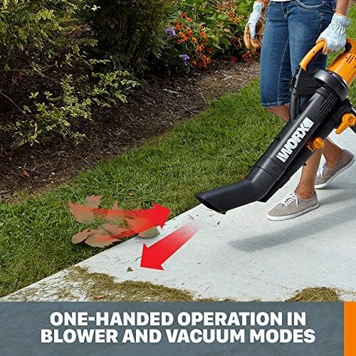 WORX Trivac 3-in-1 Electric Leaf Blower/Leaf Vacuum/Leaf Mulcher, WG505 - style: 350 CFM Blower/Vac/Mulcher