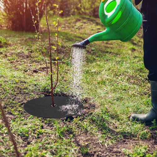 Macarrie 30 Pcs Weed Barrier Mat Tree Mulch Ring Fabric Cover, 16.5 Inch - size: 16.5 Inch