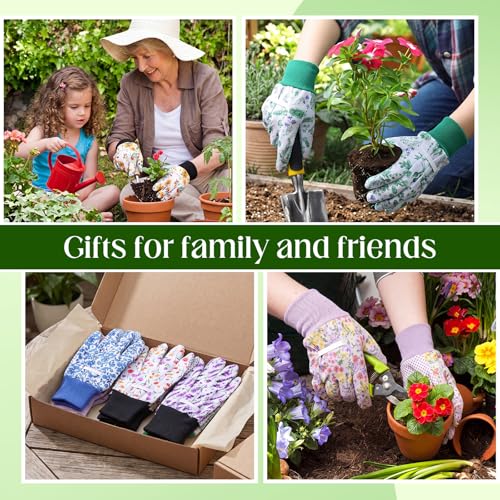 Cutecrop 9.5" Gardening Glove for Women, Floral PVC Grip - style: Pastel