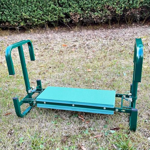 Adjustable Garden Kneeler and Seat, Foldable Garden Kneeler and Seat with Wider Kneeling Pad and 1 Tool Pouch 4pcs Garden Tools