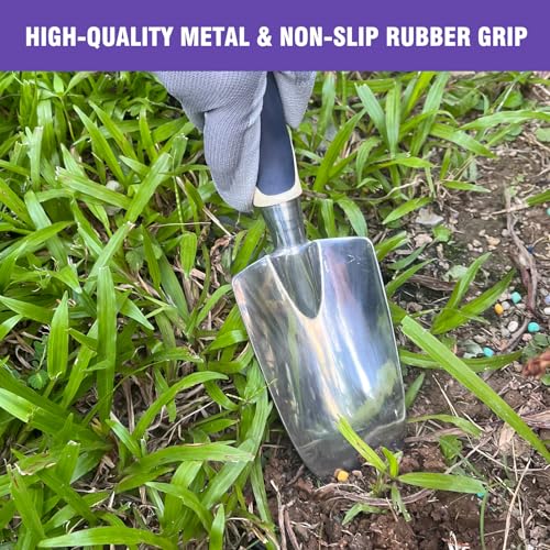 Gardening Tool Set, 10-Piece Heavy-Duty Aluminum Garden Tools with Non-Slip Handles and Large Tool Bag with Storage Pockets, Durable Hand Gardening Tools - Perfect Gardening Gift for Men and Wome