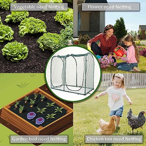 Poray Large Tunnel 10FTx6FT Plant Netting Cover, 6FT Tall Crop Cage Tomato Netting,Pest Guard Cover for Vegetables &Fruits,Durable Gardening Net for Plant and Animal - style: 122*73*73 inches Tunnel Net