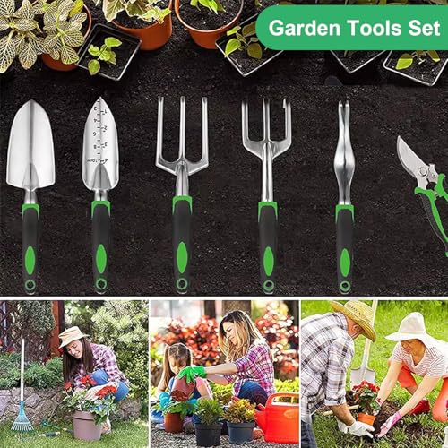 Heavy Duty Gardening Tools with Handbag, 11 Pcs Gardening Tools with Repotting Mat for Gifts Women Men Mom Dad