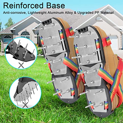 Lawn Aerator Shoes for Grass - Pre-Assembled Grass Aerator Shoes for Lawn - Soil Yard Aerator Tool for Aerating Patio Garden, Colorful, Medium Size - color: Colorful, size: Medium