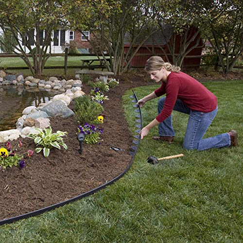 EasyFlex No-Dig Landscape Edging Kit - 100 ft., Black - style: 100 ft traditional