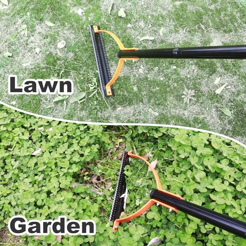 Weed Grass Cutter with Double-Edged Serrated Sharp Steel Blade,Manual Grass Whip,Manual Weeders,Weeder Tool for Yard Long Handle for Garden Lawns,52 Inch Long
