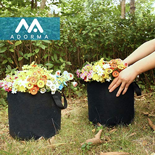 12 Packs 5 Gallon Grow Bags, Heavy Duty 300G Thickened Nonwoven Fabric Plant Pots with Handle - size: 5 Gallons