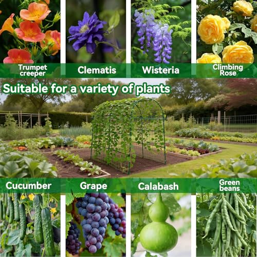 Garden Arch Trellis for Climbing Plants Outdoor - 83" H*71" W*43" L (Green) - color: green, size: 71"×44"×83"