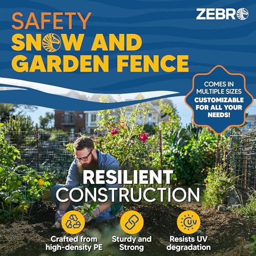 ZEBRO 4' x 50' Black Plastic Garden Fence Roll – Standard Duty Safety Netting for Snow, Poultry, Deer, Dogs – Reusable Outdoor Barrier for Yard, Landscaping, Animal Protection - color: Black, size: Standard-Duty 4' x 50'