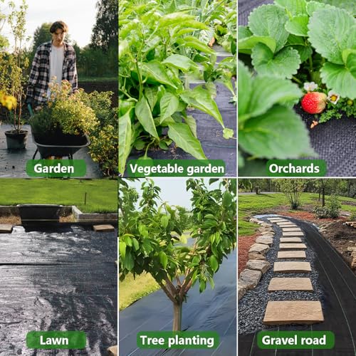 3ft×100ft Garden Weed Barrier Fabric Heavy Duty Landscape Fabric with Superior Permeability Easy Set up Weed Control Ground Cloth - size: 3FT×100FT