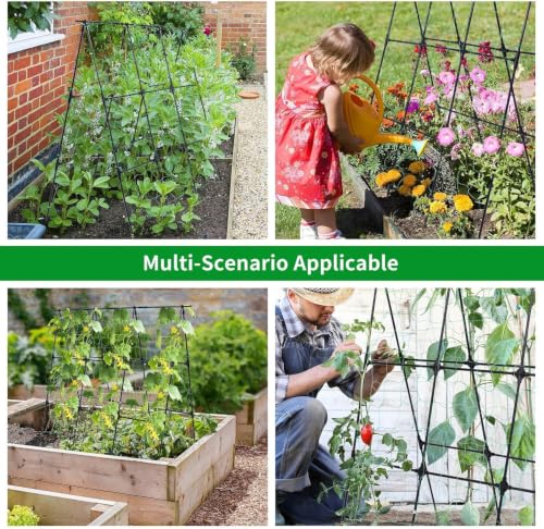 OTOSUNNY Cucumber Trellis for Raised Garden Bed, 50 x 48 in, Black - color: Black