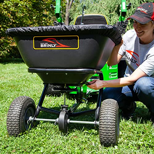 Brinly BS26BH-A Tow Behind Broadcast Spreader with Universal Hitch, 125 lb. - Deluxe Matte Black - color: Deluxe Matte Black