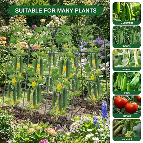 47"x47"x22" U-Shape Cucumber Trellis, Metal Plant Support with Net - size: 47"x 47"X22" -1pcs