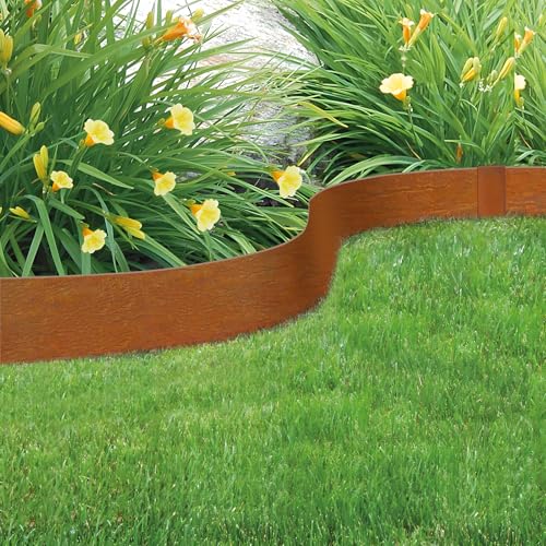 20ft. 40" L × 8" H Corten Steel Landscape Edging, 6 Pack Border - color: Rusted, size: 8 inches