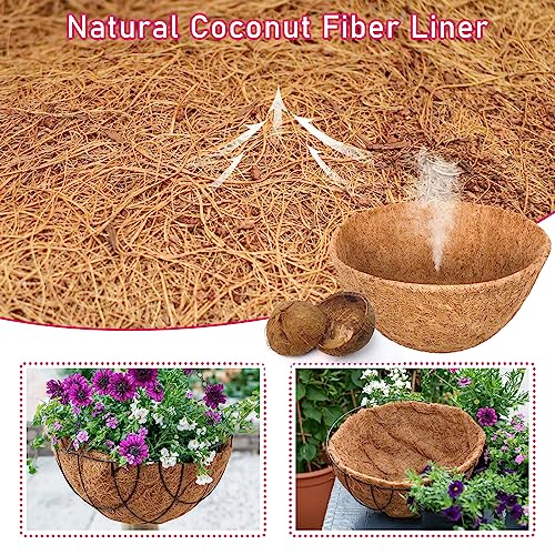 Riare 6 Pack 12 Inch Coco Liners for Planters, Round Hanging Baskets Liners - size: 12inch