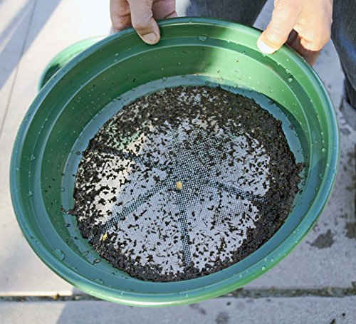SE Gold Prospecting-Sifting-Panning, 13.25 Inch Wide Stackable Classifier Gold Prospecting Pan, 1/12 Inch Stainless Steel Mesh Sifting Pan, Green - size: 1/12 inch, style: Pans