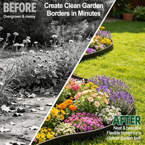 Landscape Edging Border, 2 in x 100 ft No Dig Garden Border, 150 Spikes - size: 100FT-2inch