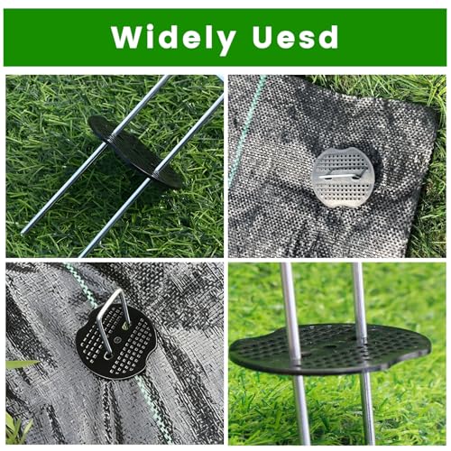 200 Pcs Garden Staples Plastic Buffer Washer, Landscape Stakes Pad Gasket, Weed Barrier Fabric Yard Pins Gasket, Garden Stakes Gasket for Gardens, Greenhouses, Lawns (black2) - color: Black2