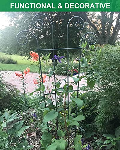 Mklsit 24" Metal Plant Trellis for Climbing Plants Support, 4 Pack - size: 23.6" Fan Shape