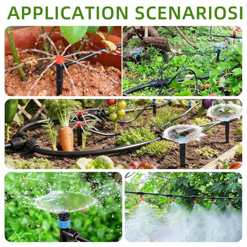 Drip Irrigation System with Quick-Connect, 248FT Complete Kit