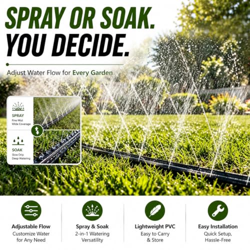 Sprinkler Hose with Holes 25 ft for Garden Watering - size: 25 ft