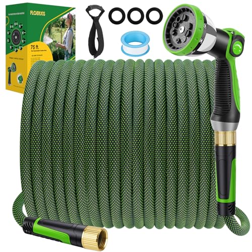 Non-Expandable Garden Hose 75 ft, Lightweight Flexible Anti-Kink - color: Green, size: 75ft