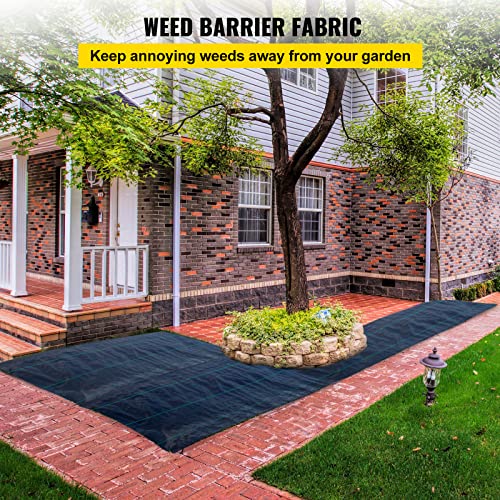 Happybuy 6.5FTx300FT Premium Weed Barrier Landscape Fabric Heavy Duty, 3OZ Woven Geotextile Fabric, High Permeability Good for Weed Blocker Gardening Mat, Driveway Fabric, Garden Weed Control Cloth - size: 6.5FTx300FT-3OZ