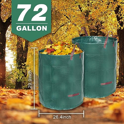 72 Gallon 6 Pack Leaf Bags Reusable for Lawn & Garden - color: Green-72 Gallons