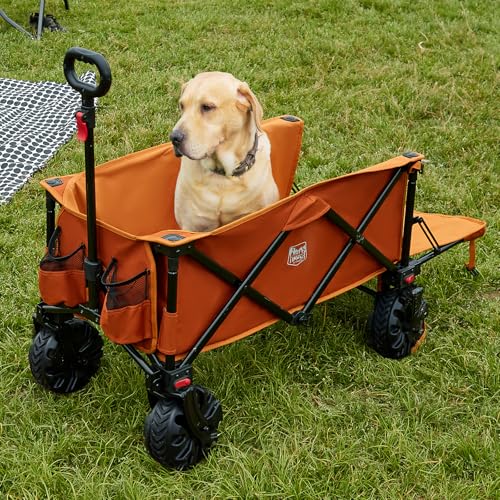 TIMBER RIDGE Heavy Duty Beach Wagon with Tailgate - color: Orange, size: 250L