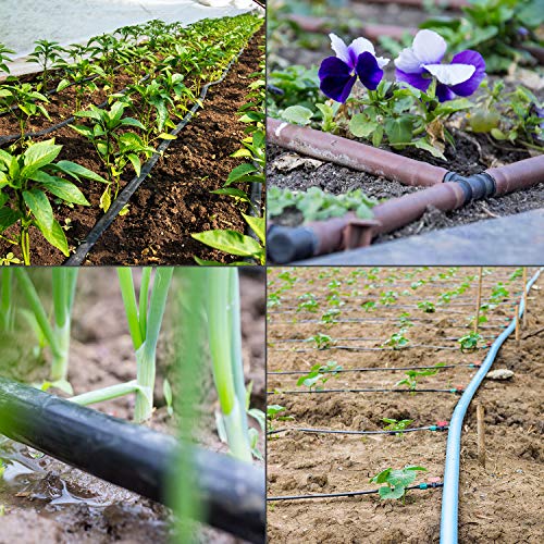 URATOT 40 Pieces Drip Irrigation Fittings Kit 1/2" Tubing Set, 10 Tees, 10 Couplings, 10 Elbows and 10 End Cap Plugs Drip Irrigation Barbed Connectors for Drip Sprinkler Systems