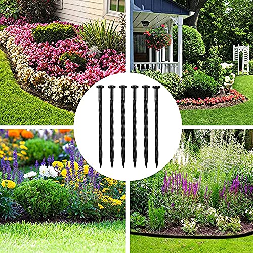 8 Inch Plastic Landscape Anchoring Garden Spikes 25 Pcs - size: 8 in