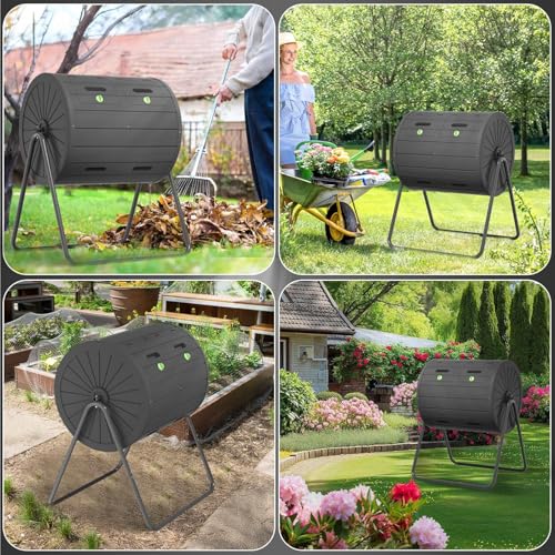 Compost Bin 45 Gallon Outdoor, Black