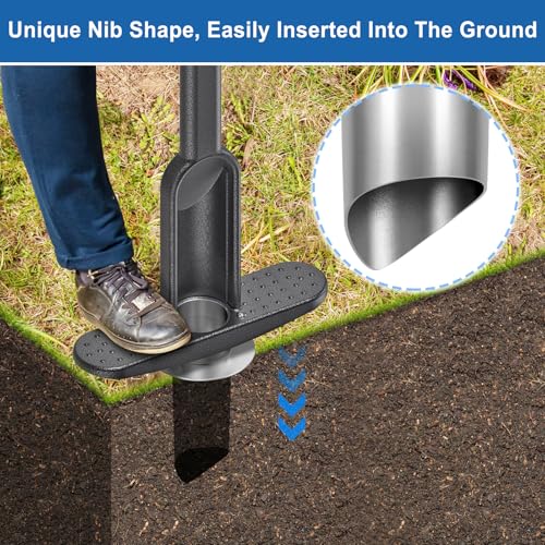BeneLabel Grass Plugger Tool Lawn Plugger Tool Adjustable 3-6 Inch Digging Depth Long Handle Bulb Planter Tool Heavy Duty Sod Plug Cutter for Turf Repair, Bulb Planting, Seedling Transplant - color: Type-B