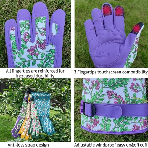 Thornproof Gardening Gloves,Garden Glove for Rose Picking,Gifts - color: Purple, size: Large