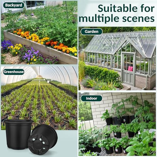 80 Pcs Small Plastic Palnt Pot, 3 Inch Nursery Pots with Drainage, Seedlings Starter Pots for Plants, Great for Herbs, Cuttings, and Starter Plants (80 pcs,3 inch) - size: 3 inch