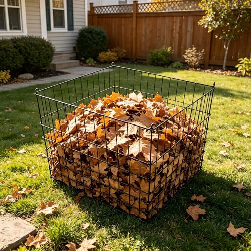 Garden Wire Compost Bin 30x30x24 inches, Black, Garden Bed Fencing
