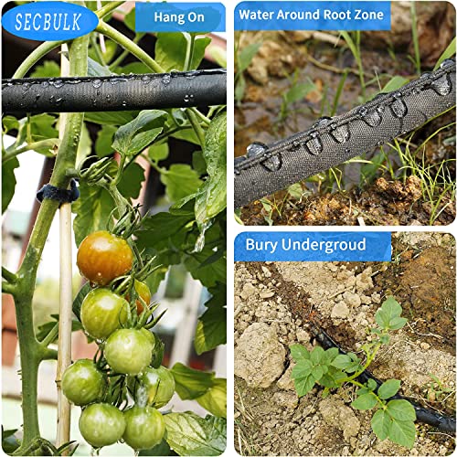 Secbulk 2026 Flat Soaker Hose 150 ft for Garden, 150' (75ft x 2) Linkable Drip Hose Diy Garden Irrigation System Saving 80% Water, Dual-layer Leak-free Design Water Hose with Holes - size: 150ft (75'*2)
