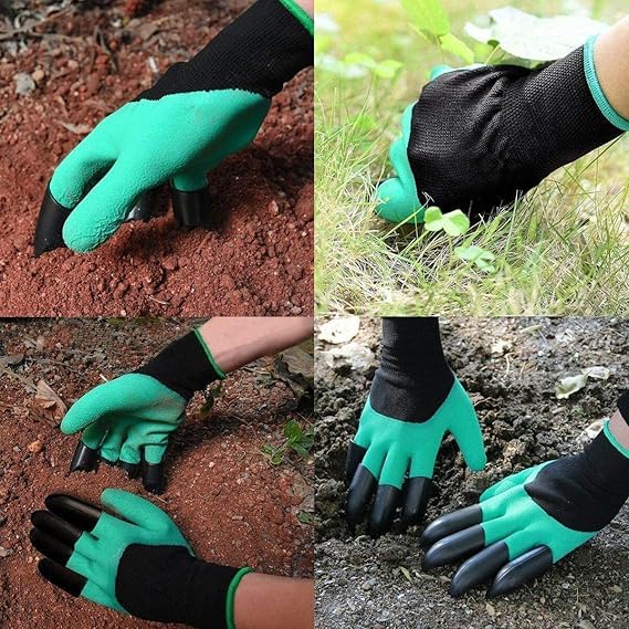 Garden Gloves with Claws, Claw Gardening Gloves for Digging, Planting, Weeding, Seeding - Waterproof for Men and Women