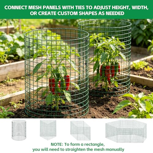 3 Pack Large Wire Plant Protector from Animals 12"x12" Metal Plant Cage - size: 12"x12"