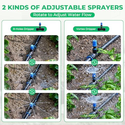 HIRALIY Raised Bed Drip Irrigation Kit, Medium