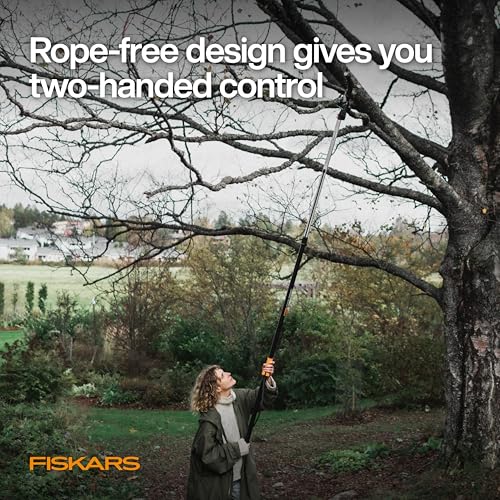 Fiskars 8-12 Ft Extendable 2-in-1 Tree Pruner & Pole Saw with Rotating Head - style: 8-12 ft Rope-Free Saw & Pruner