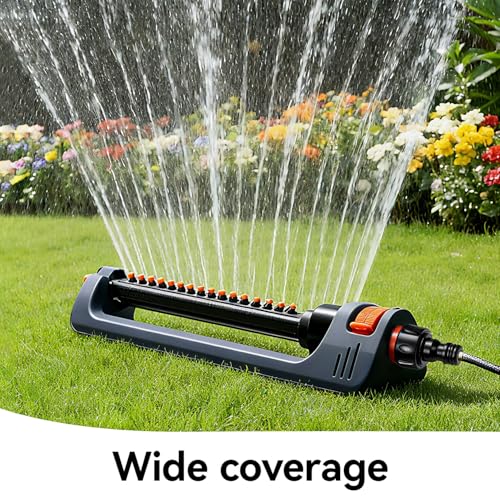 Oscillating Lawn Sprinkler for Yard & Garden - Heavy Duty Water Sprinkler with Weighted Base, Covers up to 3,200 sq. ft., Model QK 95323