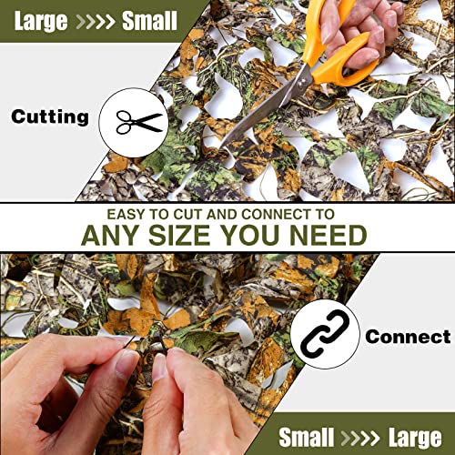 Sposuit Camo Netting - Camouflage Net 10x20 20x20 10x10 5x10 5x20, Military Camo Netting for Hunting Bulk Roll, Camo Tarp Sunshade Net for Party Decorations, Sunshade, Camping Ghillie Netting - color: Simulation Leaf, size: 10ft x 10ft(3M x 3M)