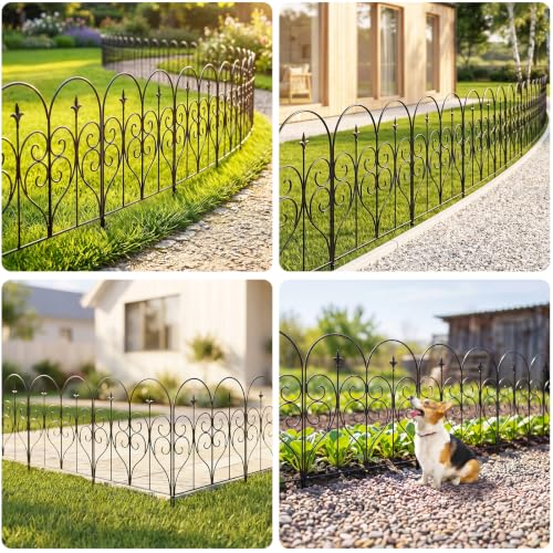 Thealyn Garden Fence 32" x 10ft, 10 Panels, No Digging Metal Barrier - size: 10 Panels-32 inch x 20 feet