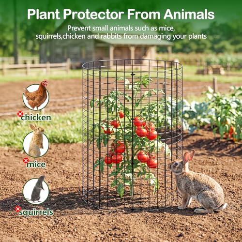 8 Pack Plant Protector from Animals, Wire Mesh Plant Cages for Garden – Sturdy Metal Plant Protectors to Keep Rabbits, Squirrels, and Animals Out – Ideal for Vegetables, Flowers, and Outdoor Plants - size: 8PACK-12*16inch