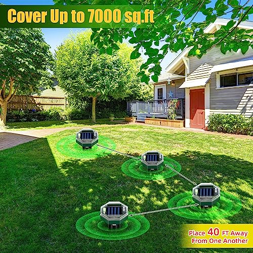 8Pack Solar Mole Repellent Ultrasonic Sonic Gopher Repellent Stakes for Lawns,IP65 Waterproof Ultrasonic Mole Repellent for Lawns,Sonic Vole Snake Armadillo Chipmunk Deterrent for Lawns 2026