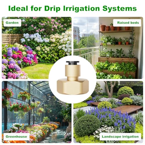 1/4 Inch Brass Drip Irrigation Connector, Barbed Brass Fitting for 1/4" Tubing, Leak-Resistant Adapter for Garden & Drip Irrigation Systems, 2 Pack - style: 1/4 Inch Brass Connector