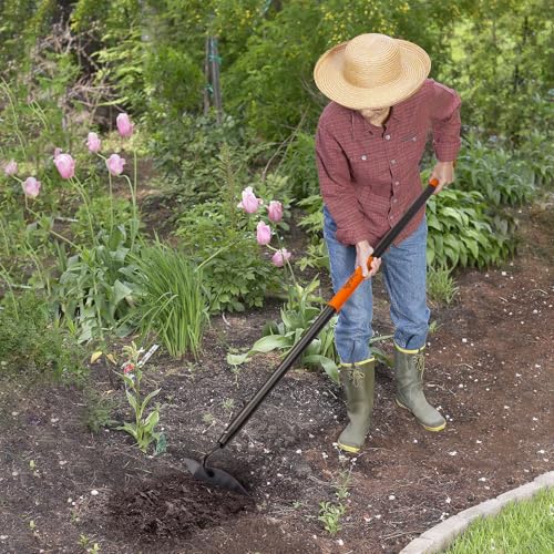 Hoe Garden Tool, Heavy Duty Garden Hoe for Weeding, Metal Garden Hoe with Long Handle, 58 Inches