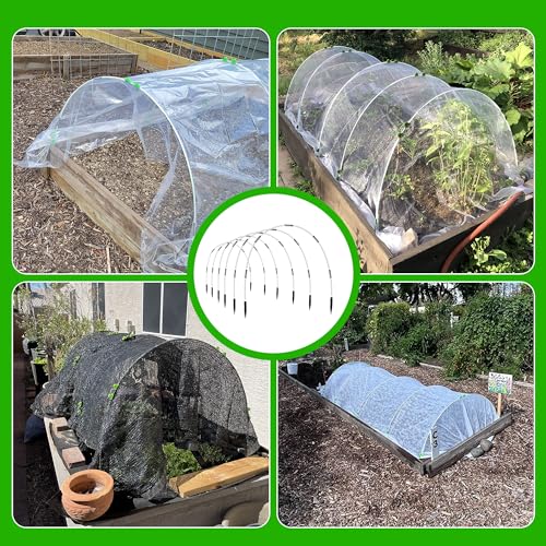 8FT Garden Hoops Grow Tunnel Kit - Rust-Free Fiberglass Frame for Raised Beds, 72pcs - DIY Plant Support for Garden Netting, Vegetable Garden Hoops Kit, Row Covers, and Greenhouse Hoops - size: 72Pcs