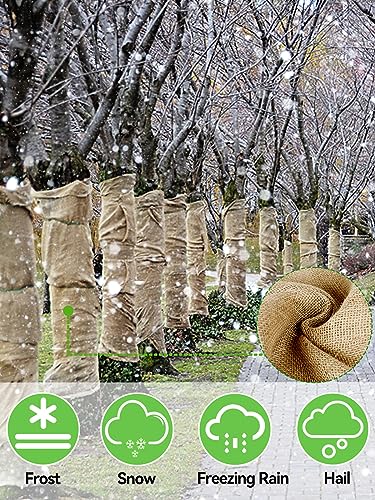 ANPHSIN 30ftx40in Natural Burlap Plant Covers Freeze Protection - size: 30ft